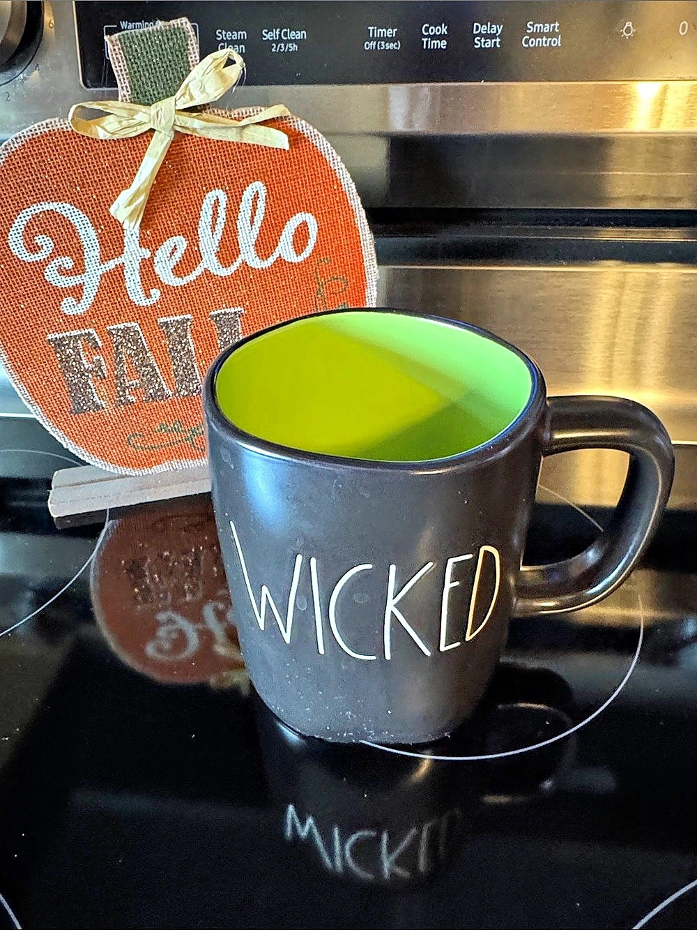 Rae Dunn WICKED Black & Green Mug